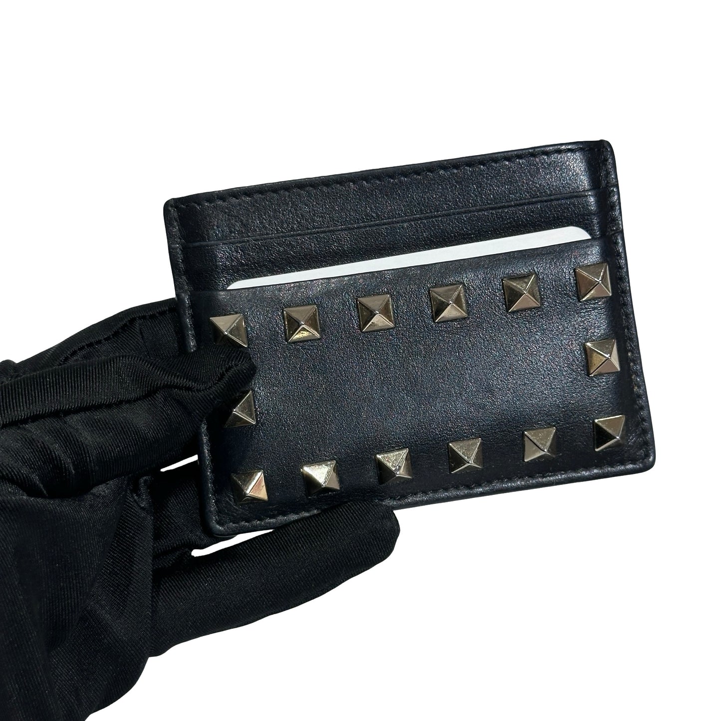 Used VALENTINO Card Holder Card Holder Black GHW