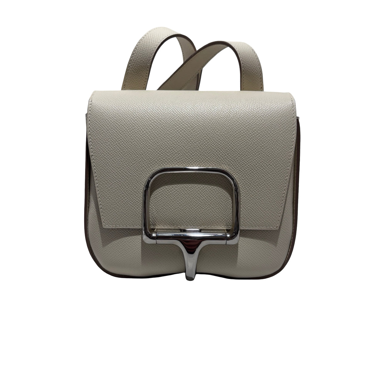 Used HERMES Epsom Mini Della Shoulder Bag Craie PHW
