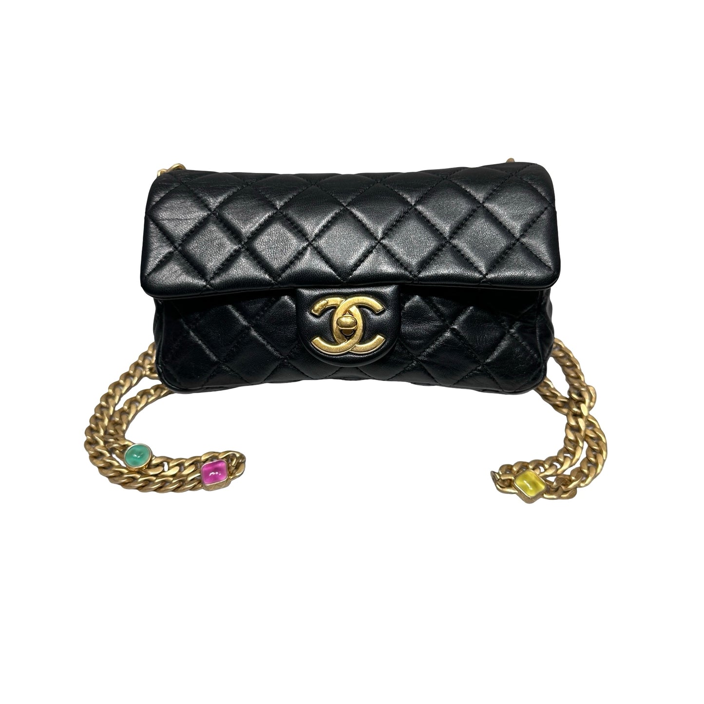 Used CHANEL Chain Shoulder Bag Black GHW