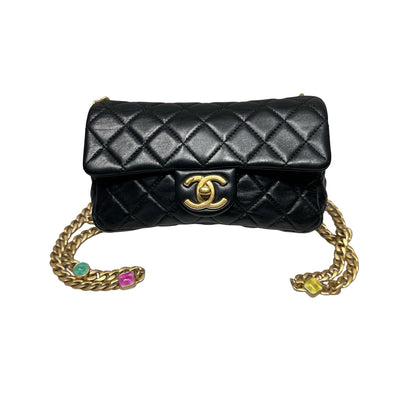 Used CHANEL Chain Shoulder Bag Black GHW