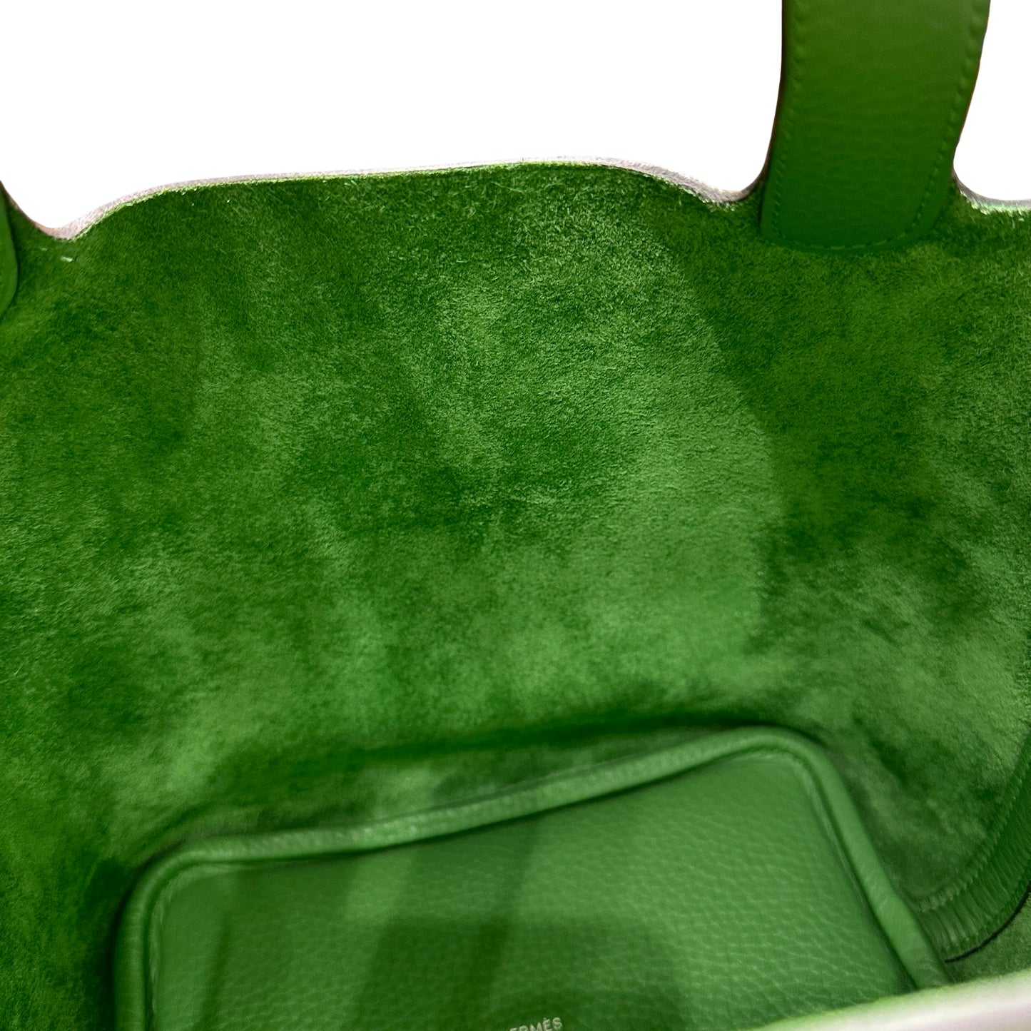 Brand New HERMES Clemence Picotin Lock Bucket Bag Green