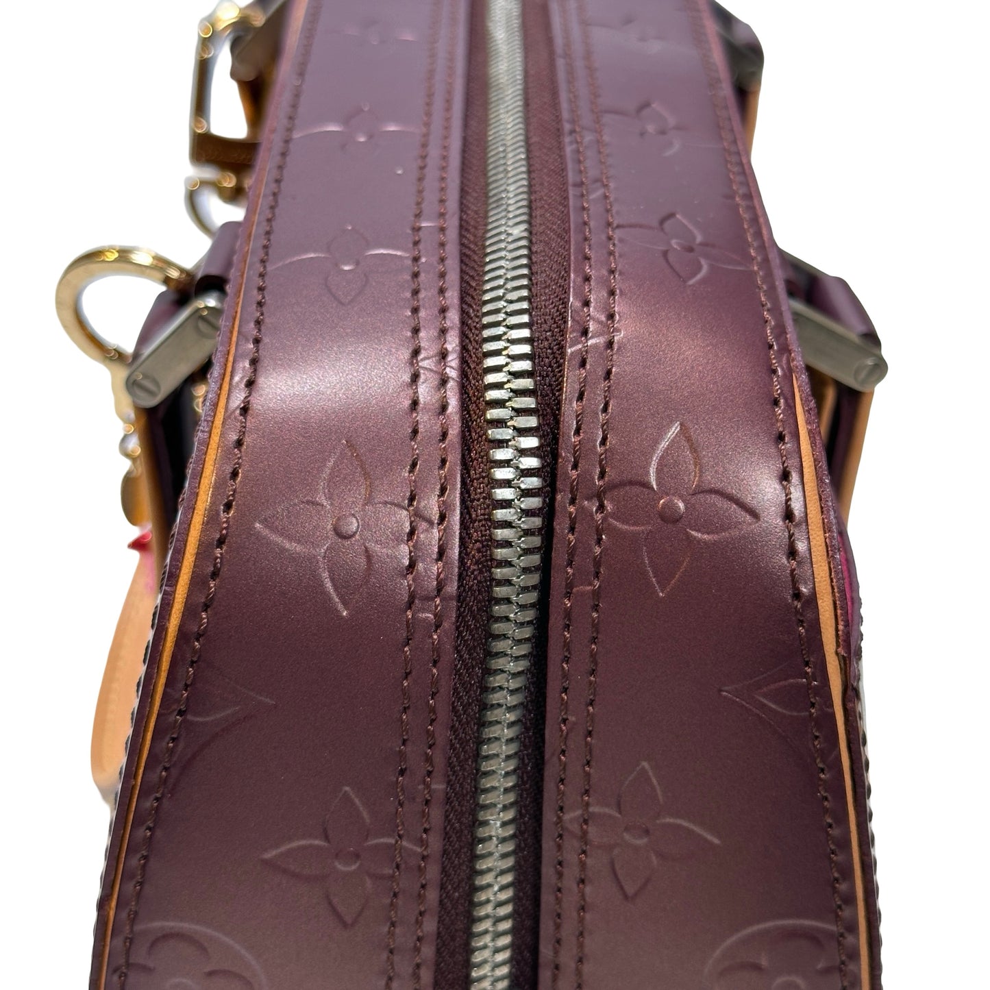 Used LOUIS VUITTON Monogram Satchel PHW Red