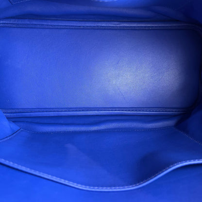 Used HERMES Evercolor Bolide 30 Handbag 7T Blue Electric