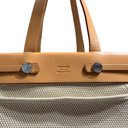 HERMES HERBAG CABAS MM TOILE HAND BAG [A04202]