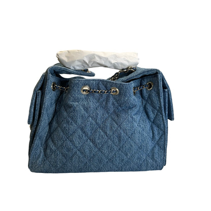 Brand New CHANEL Denim Denim Bag Handbag Blue