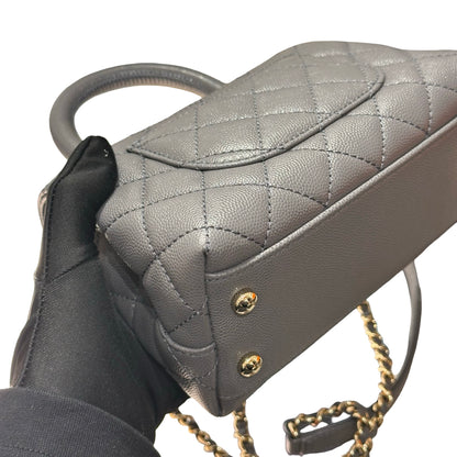 New CHANEL Calfskin Leather Mini coco handle Shoulder Bag GHW Black