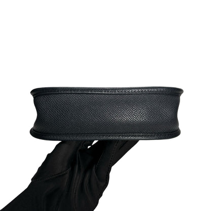Used HERMES Leather Mini Evelyne Shoulder Bag Black