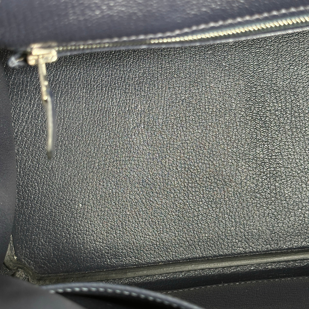 Used HERMES Leather Birkin Handbag Black Silver