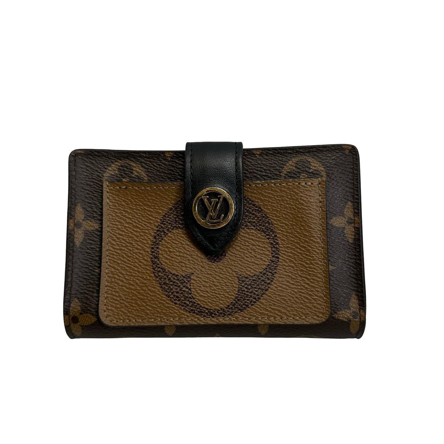 Used LOUIS VUITTON Monogram Reverse Canvas Portefeuille Juliette Wallet Brown