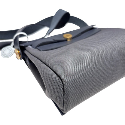 Unused HERMÈS Mini Herbag Two Way Shoulder Bag Grey GHW