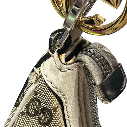 Used GUCCI Monogram Hobo Bag Beige Brown