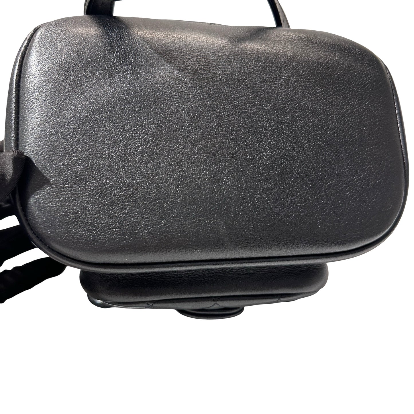 Used Chanel Calfskin Leather Small Duma Backpack Black GHW