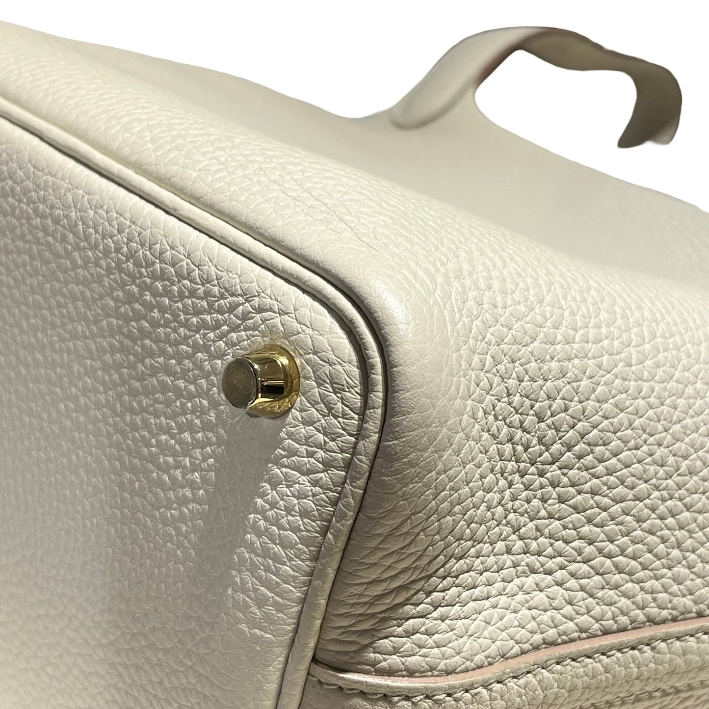 Used Hermès Picotin 18 Bucket Bag 8L WHITE GHW