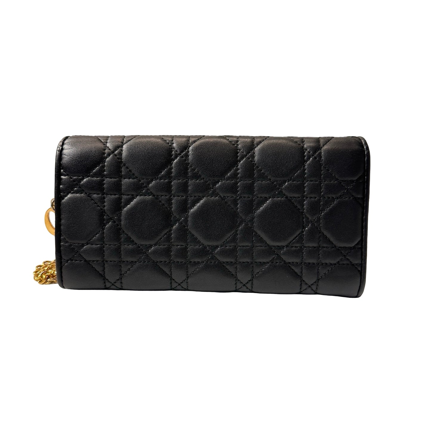 Used DIOR Lambskin Leather Wallet Black