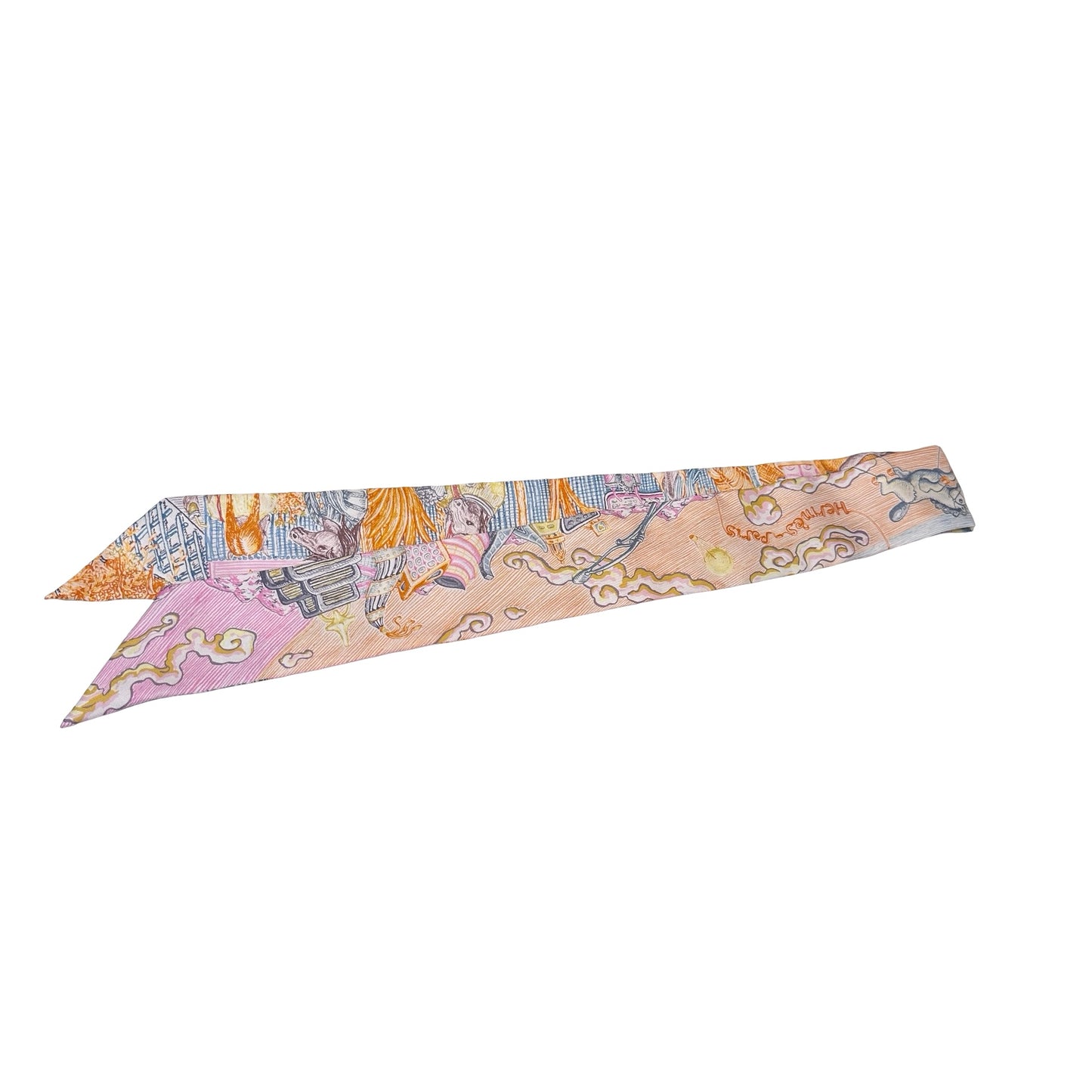 Used HERMÈS Silk Scarf Pink Orange (93)