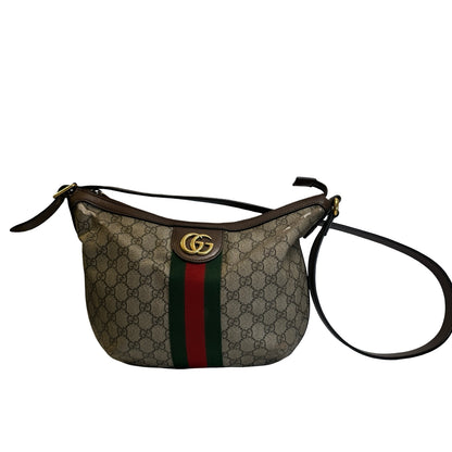 Used GUCCI GG Supreme Web Ophidia Shoulder Bag Beige Brown Green Red