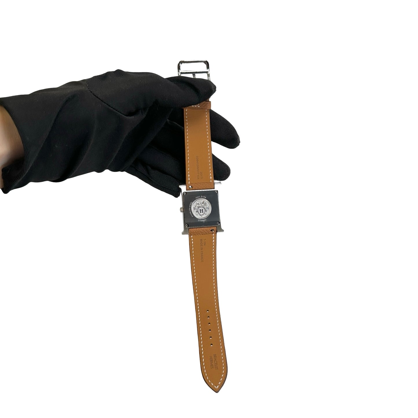 Brand New HERMES Leather H Watch Watch Brown Silver White