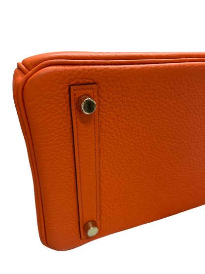 Used HERMES Togo Birkin Handbag Orange