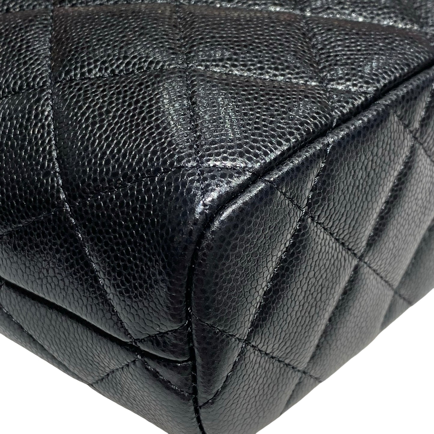 CHANEL HOBO BLACK CAVIAR GHW CHAIN SHOULDER BAG [3000582]