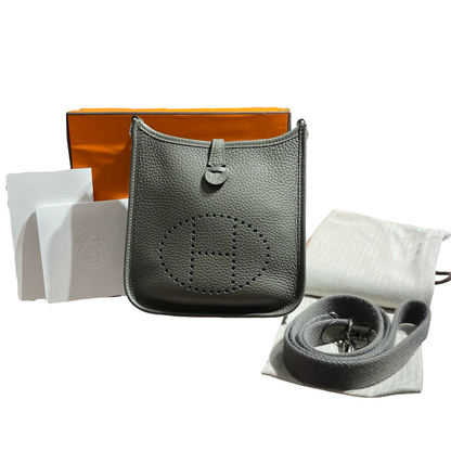 HERMES MINI EVELYNE 16 CLEMENCE GRAY TC PHW [3000670]