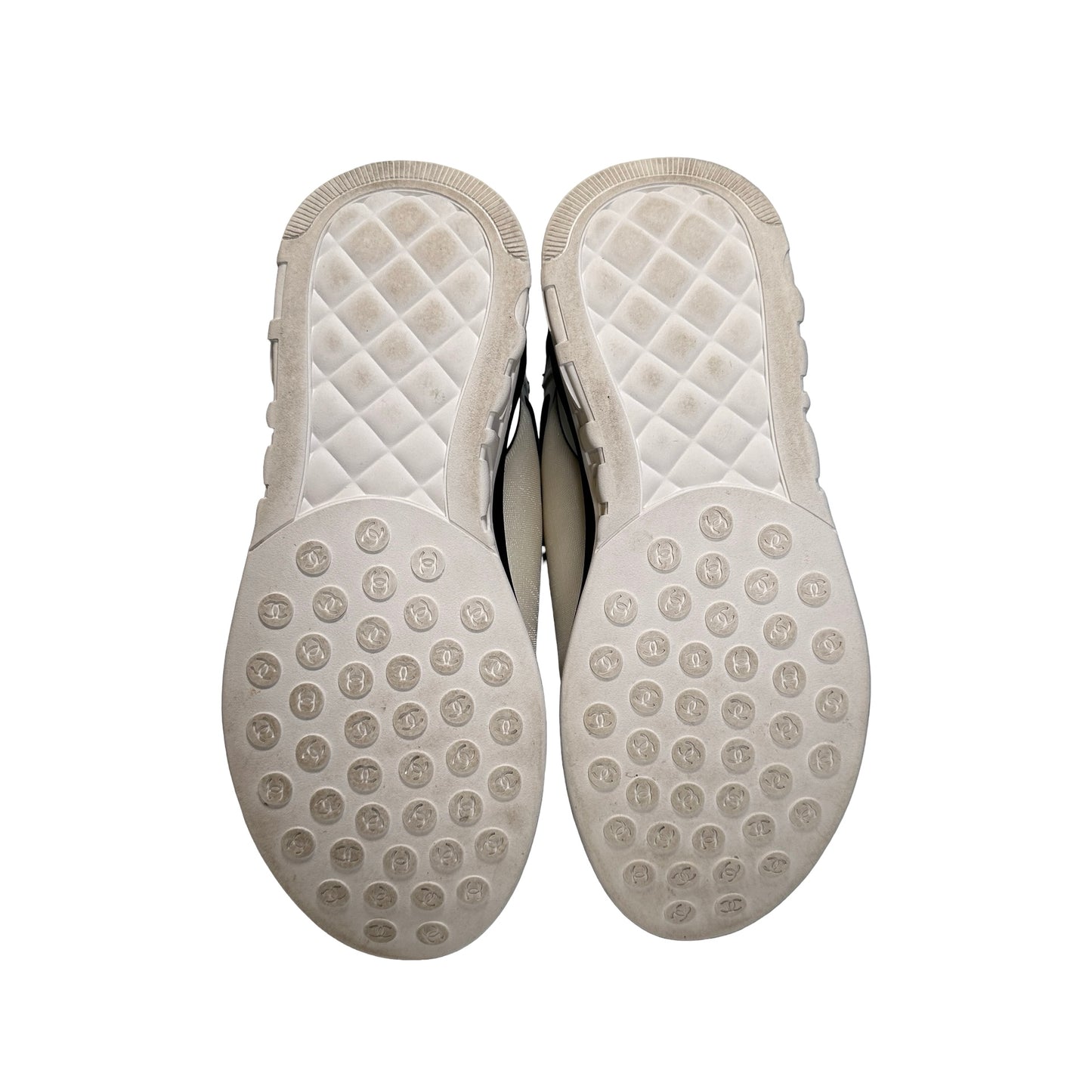 Used CHANEL PVC Sneakers Black White