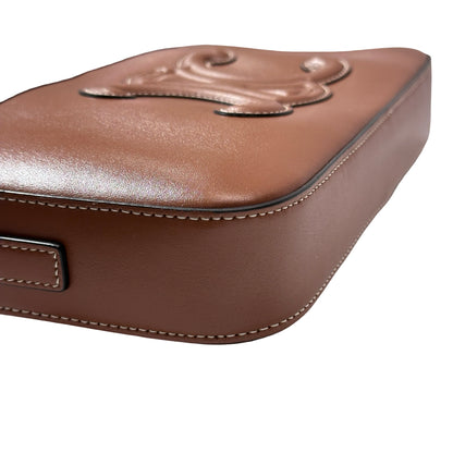 CELINE Smooth Calfskin Triomphe Hobo Camera Bag Brown