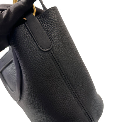 New HERMÈS Clemence leather IN THE LOOP 18 Bucket Bag Black