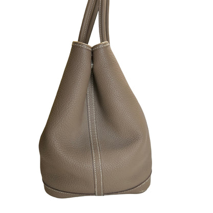 Used HERMES Negonda Leather Garden Party Tote Bag Etoupe