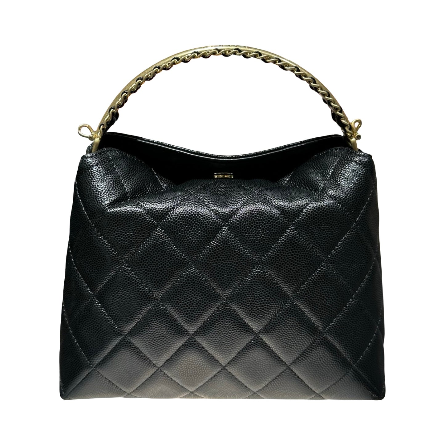 CHANEL 24A HOBO WITH HANDLE BLACK CAVIAR GHW [3000606]
