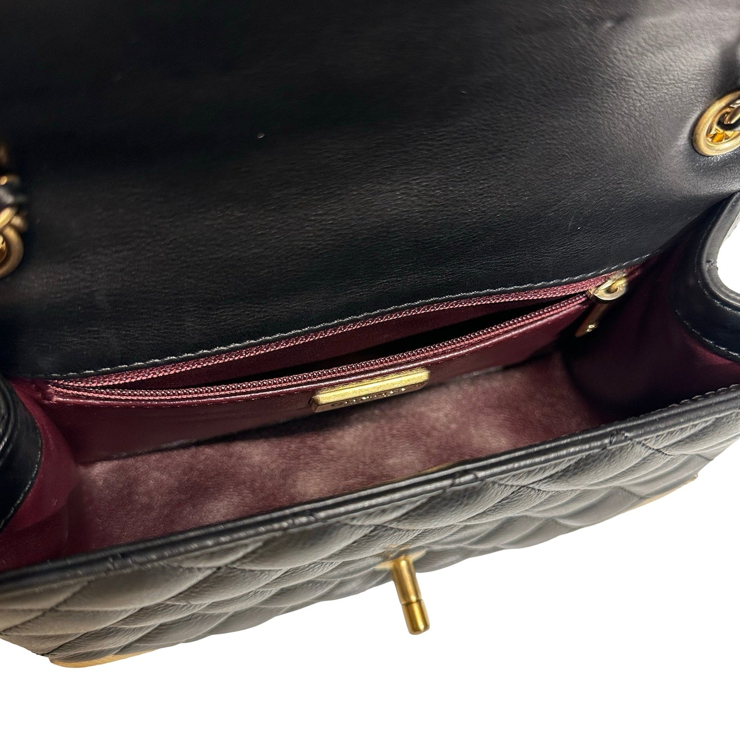 Used CHANEL Classic Flap Shoulder Bag Black GHW