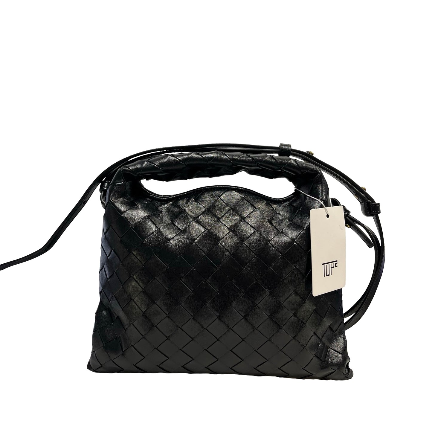Used BOTTEGA VENETA Intrecciato Mini Wallace Shoulder Bag Black