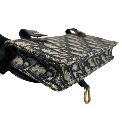 Used DIOR Belt bag Navy Beige GHW