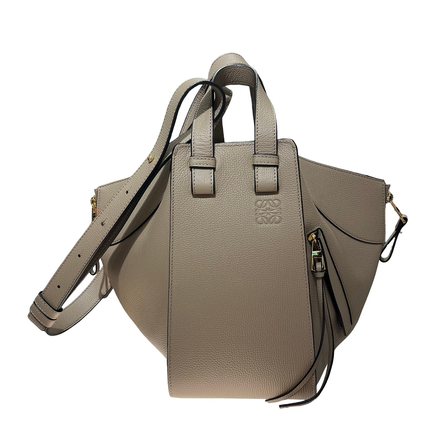 Used LOEWE Hammock Shoulder Bag Sand GHW