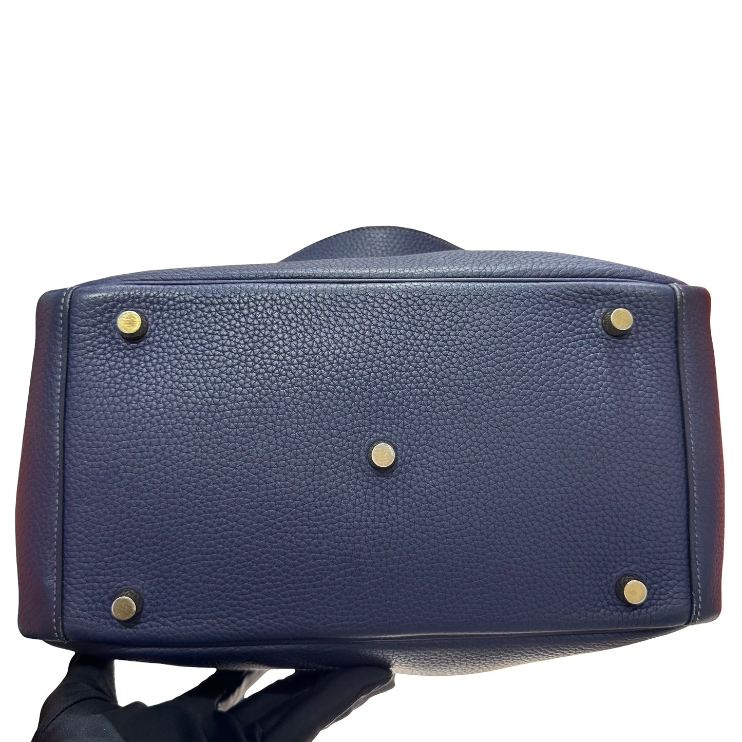 Used HERMÈS Lindy 30 Shoulder Bag Navy Blue GHW