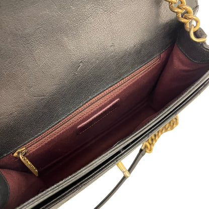 Used CHANEL Calfskin Leather Cross Body Cross Body Bag Black