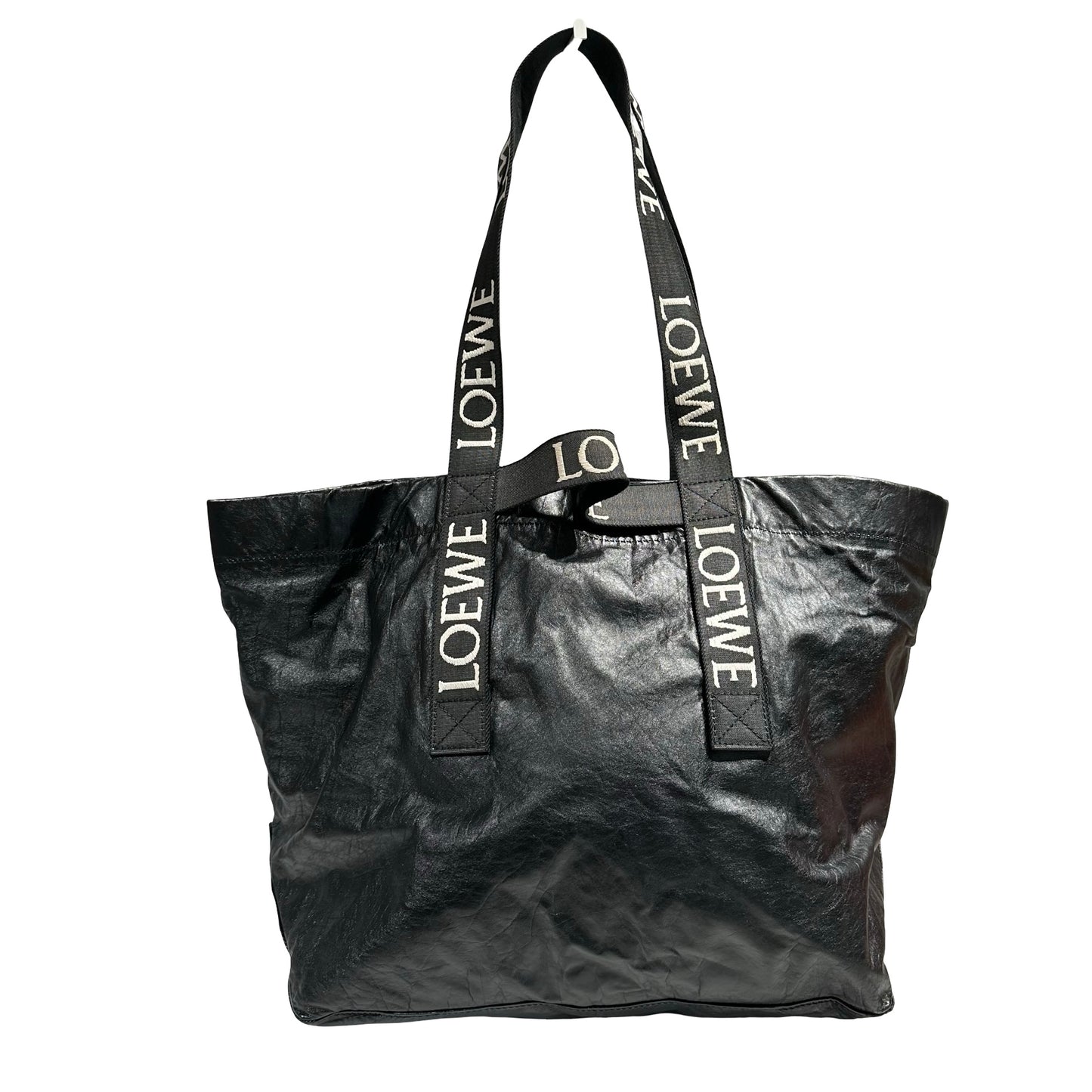 LOEWE FOLD SHOPPER BAG BLACK LAMBSKIN [3001376]