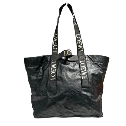 LOEWE FOLD SHOPPER BAG BLACK LAMBSKIN [3001376]