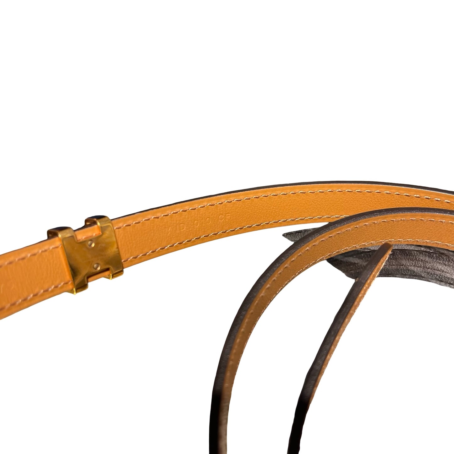 Used HERMÈS Calfskin Leather H Belt Black GHW