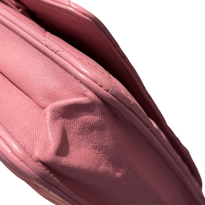 Used CHANEL Lambskin WOC Shoulder Bag Pink PHW