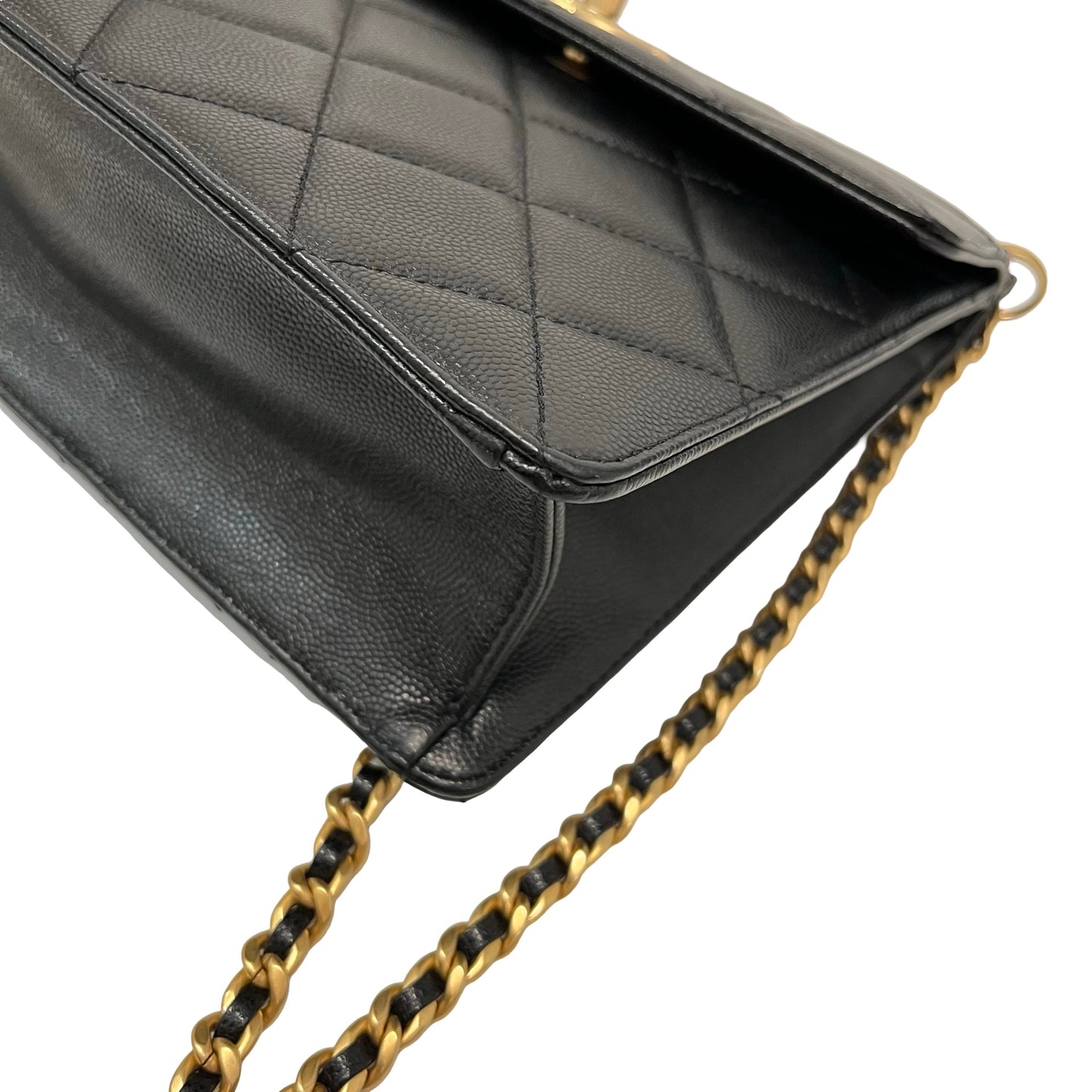 Used Chanel Caviar 23A Backpack Black GHW