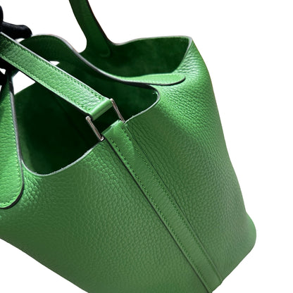 Brand New HERMES Clemence Picotin Lock Bucket Bag Green