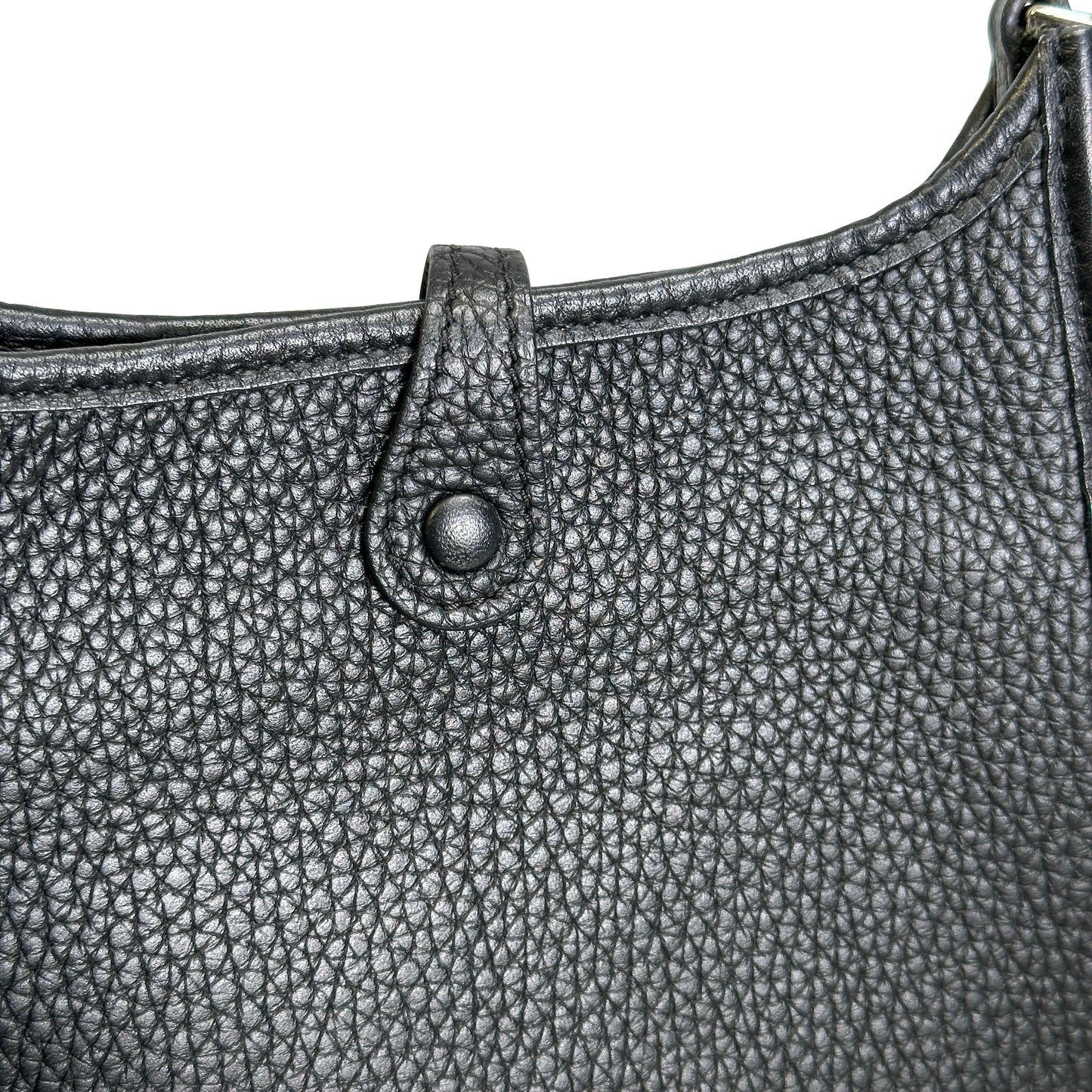 Used HERMES Clemence Evelyne Crossbody Bag Black