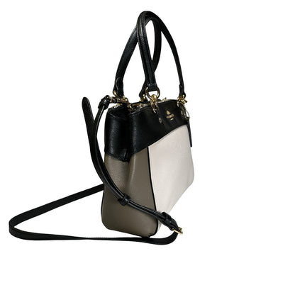 Used COACH Calfskin Two way shoulder bag Two Way Shoulder Bag Black White
