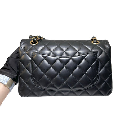 Used Chanel Calfskin Leather CF 23 Shoulder Bag Black GHW