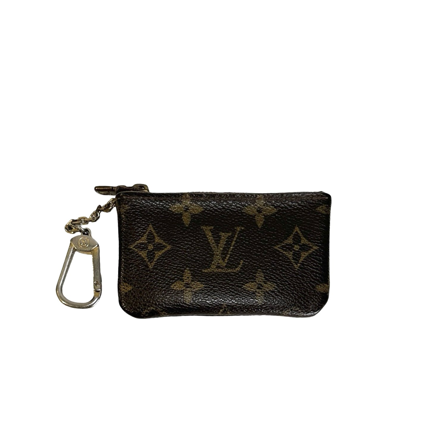 Used LOUIS VUITTON Monogram Key Pouch Coin Purse Brown