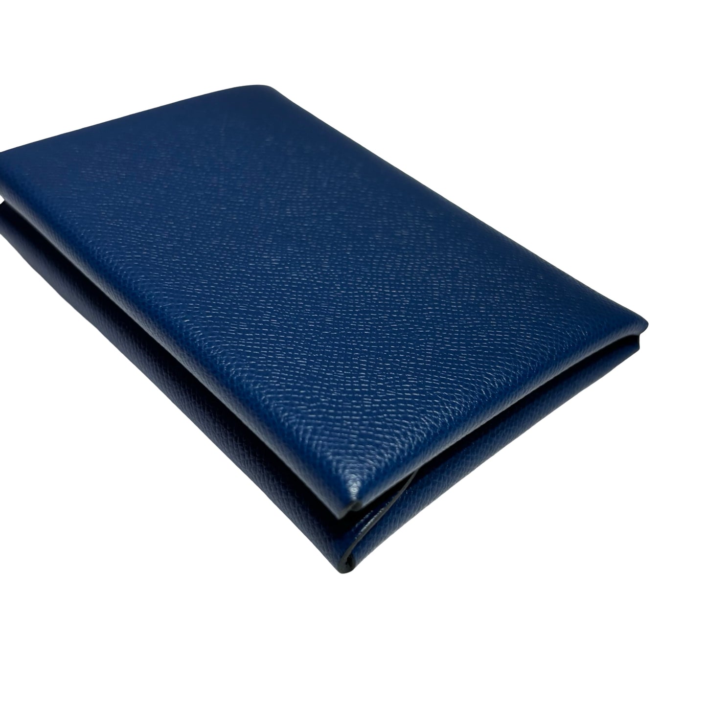 HERMES CALVI DUO DEEP BLUE COMPACT CARD HOLER [3000371]