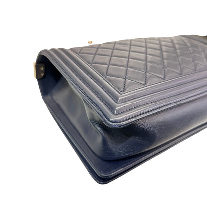 Used CHANEL Shoulder Bag Navy Blue GHW