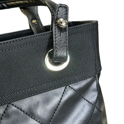 Used CHANEL Quilted Coated Canvas Vintage Tote Bag Tote Bag Black