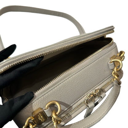 Used CHANEL Calfskin Leather Camera Shoulder Bag GHW Grey