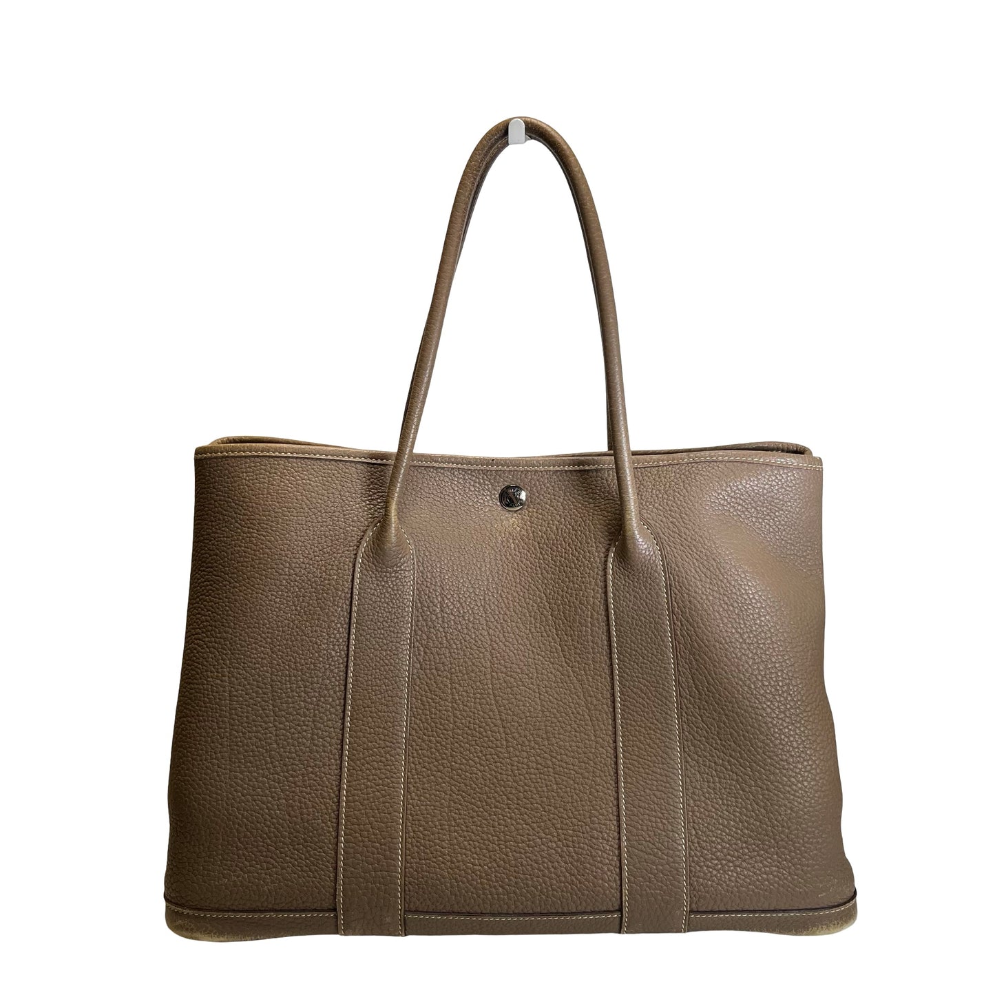 Used HERMES Negonda Leather Garden Party Tote Bag Etoupe
